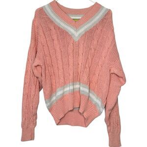 |VTG| DIANE VON FURSTENBERG 80’s Cozy Pink Cable Knit Sweater
